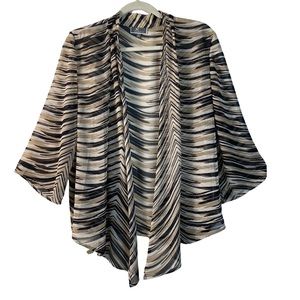 JM Collection NWOT Animal Print Sheer Open Cardigan Cover Up Size S